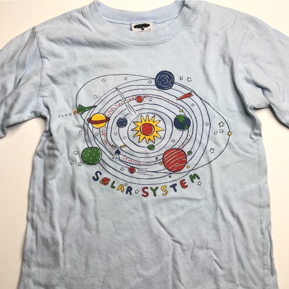 Mulberribush Kids Solar System Long Sleeve Shirt - Light Blue